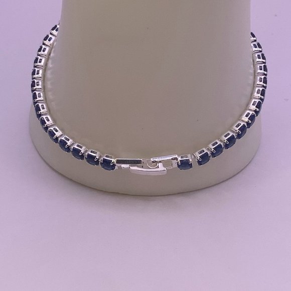 Beautiful Blue Crystal CZ Tennis Bracelets - Picture 3 of 5